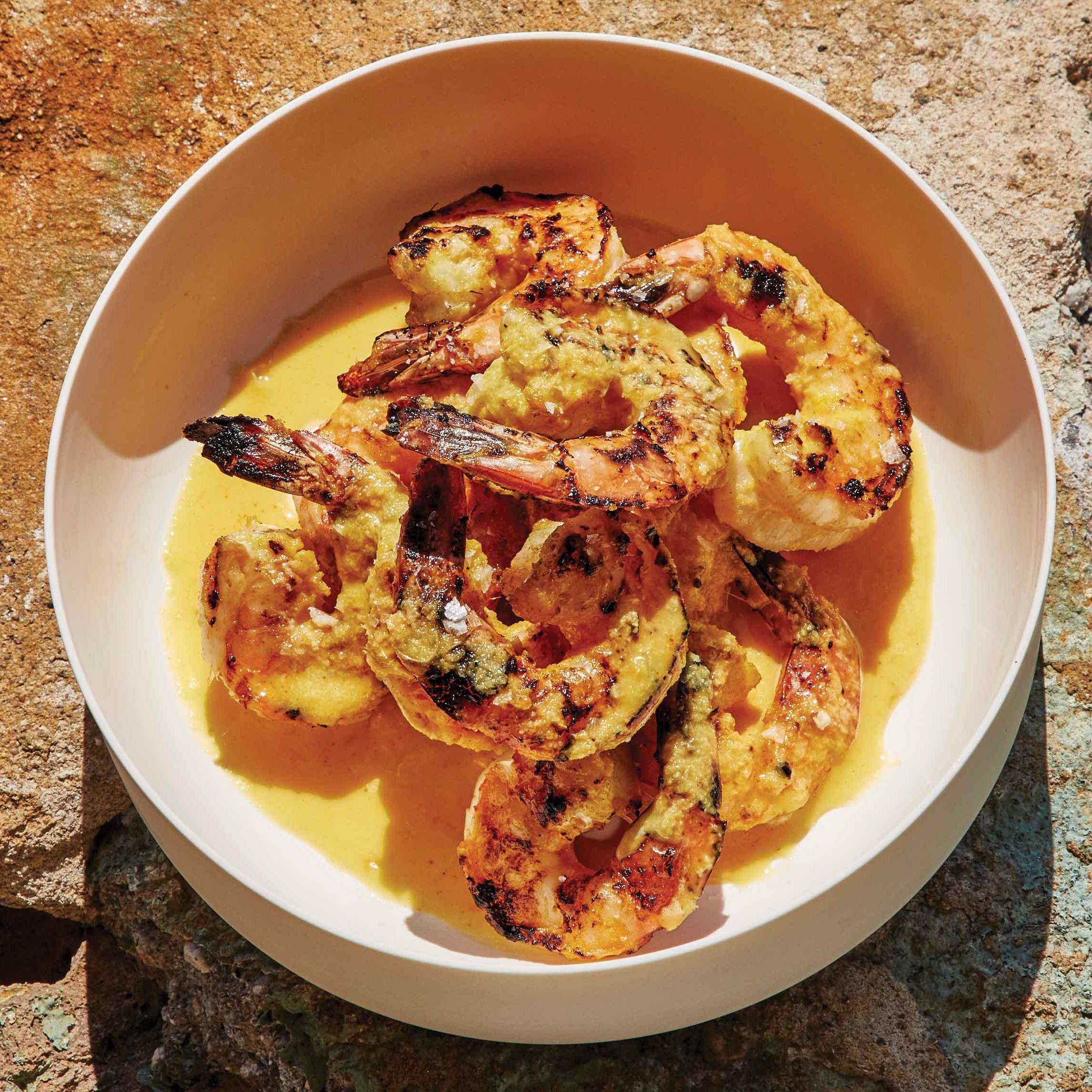 Sautéed Shrimp with Fried Plantains and Mojo Sauce