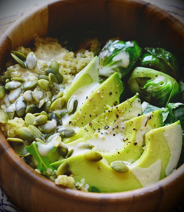 Rainbow Quinoa Power Bowl with Roasted Veggies and Avocado