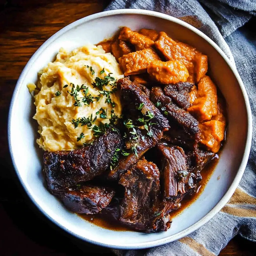 Slow-Simmered Beef Short Ribs with Caramelized Turnips