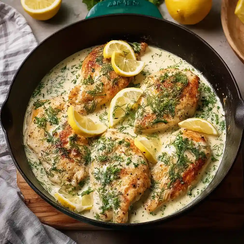 Pan-Seared Chicken with Dill and Lemon Zest