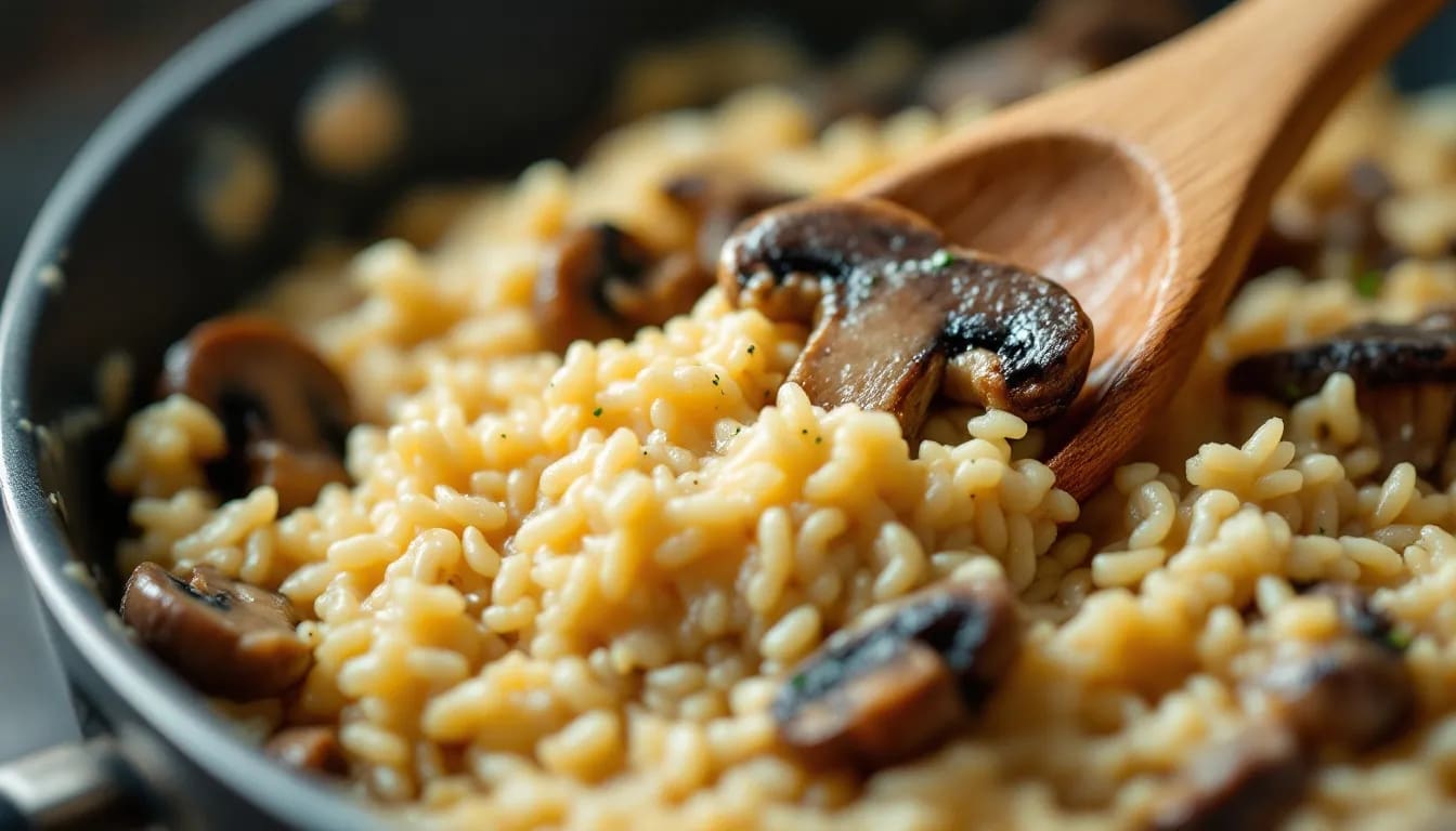 Adverb-Infused Mushroom Risotto