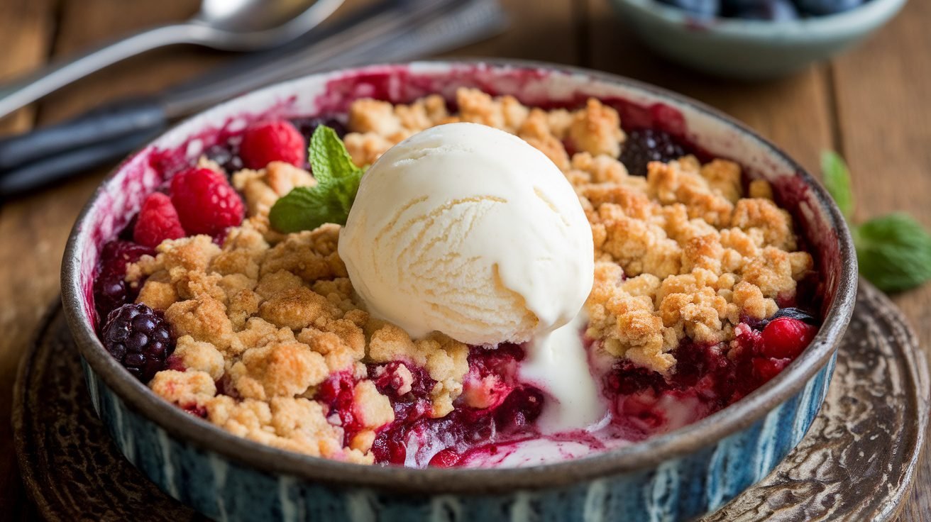 Mixed Berry and Apple Crumble