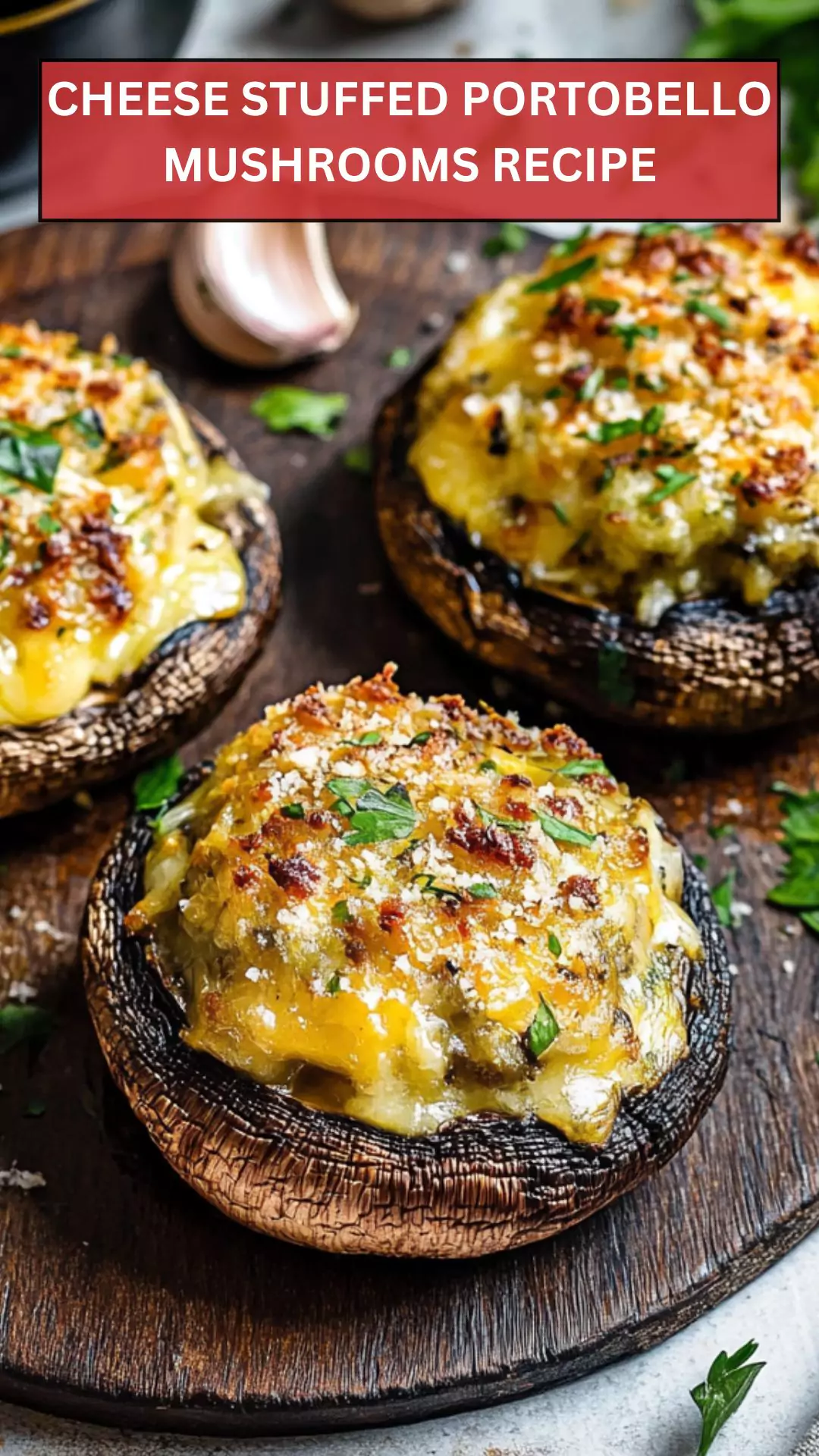 Baked Stuffed Portobello Mushrooms with Almond Flour and Cheese