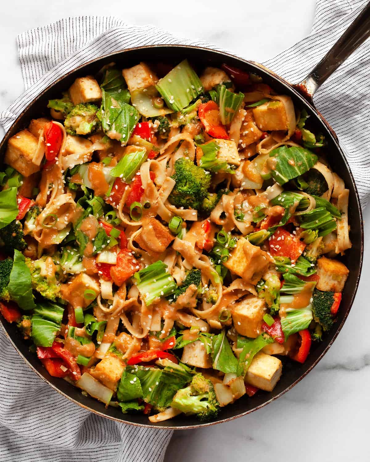 Tofu and Vegetable Stir-Fry with Peanuts