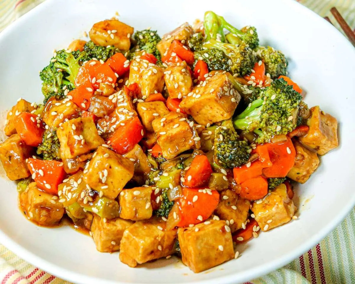 Teriyaki Tofu Stir-Fry with Mixed Vegetables