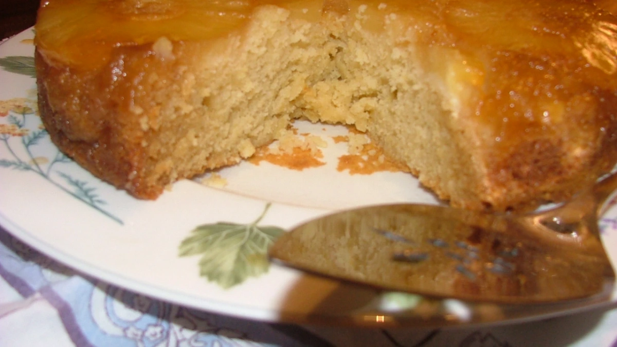 Pineapple Upside-Down Cake with Rum Glaze