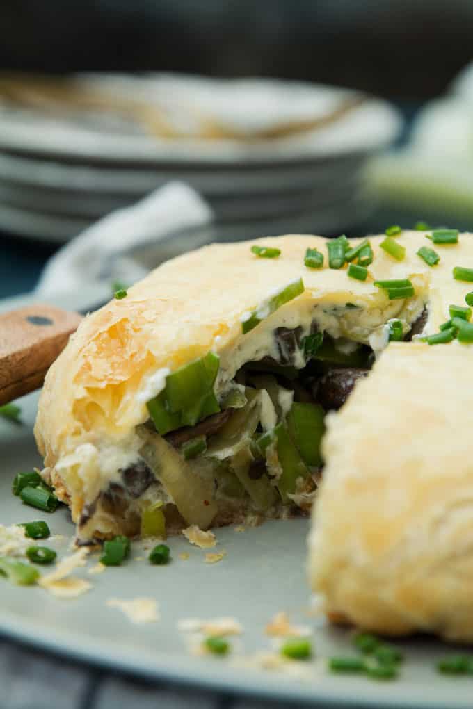 Mushroom and Leek Tart with Puff Pastry