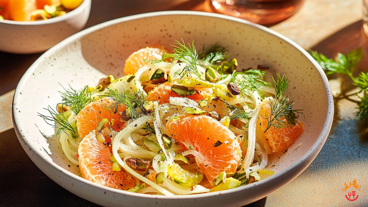 Vinaigrette-Dressed Shaved Fennel Salad with Orange