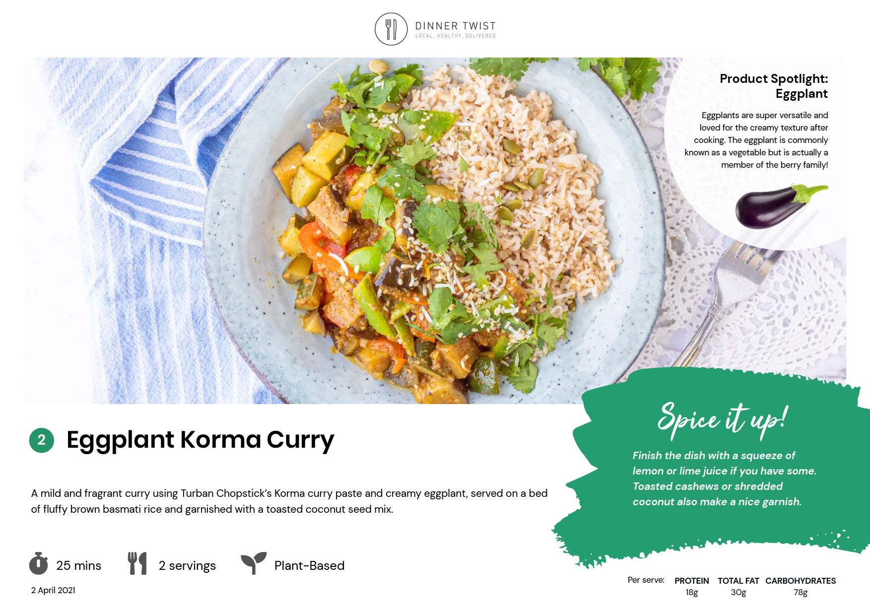 Turmeric-Glazed Eggplant Korma