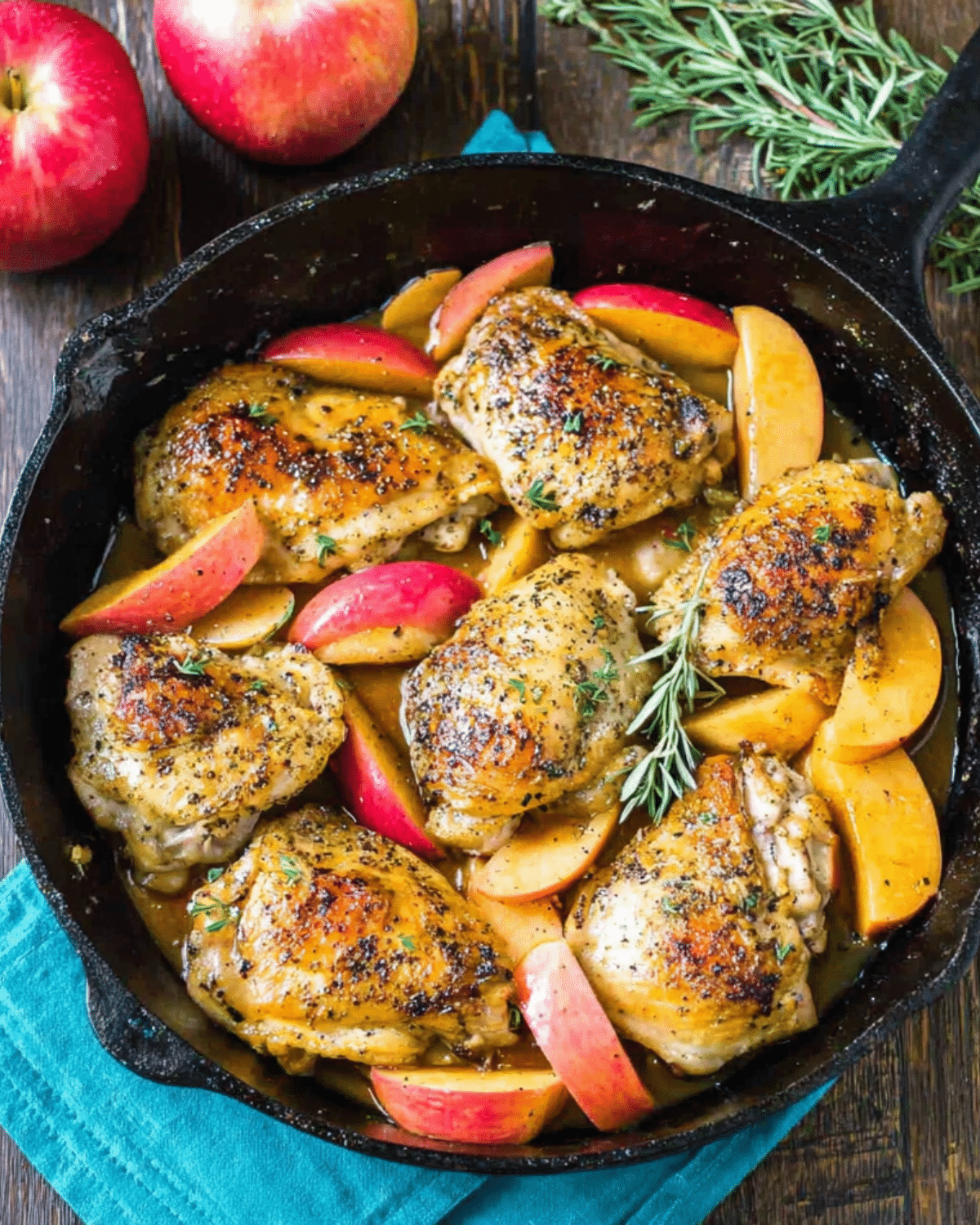 Pan-Seared Chicken Thighs with Apple Cider and Rosemary