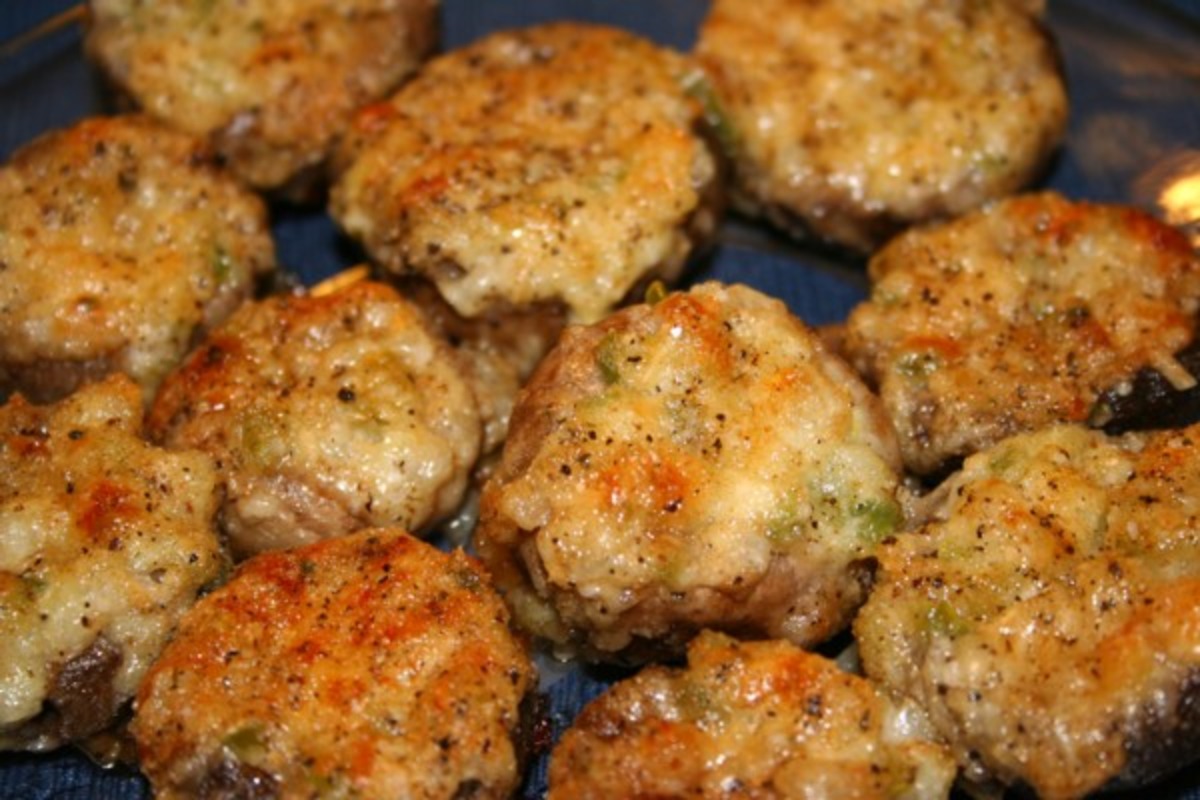Herb-Stuffed Cremini Mushrooms with Cheese