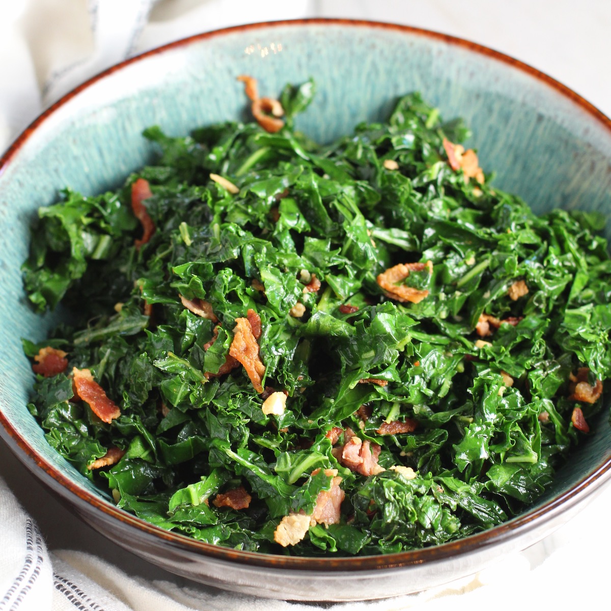 Sautéed Kale with Smoked Bacon and Pecorino