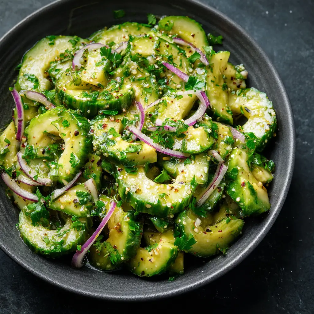 Cucumber-Avocado Fermented Salad with Dill