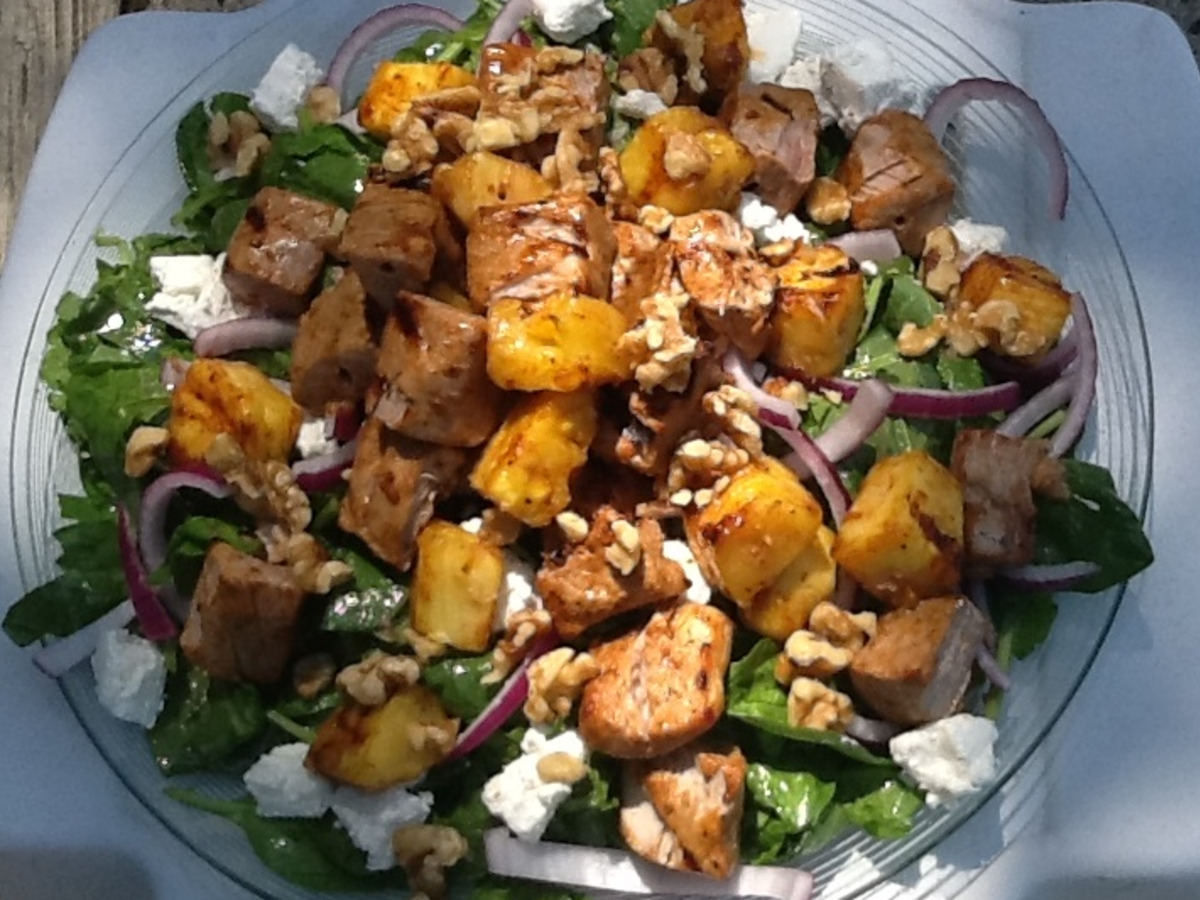 Tiki Oyster Salad with Pineapple Glaze
