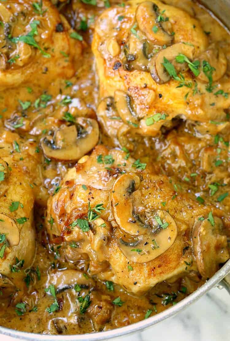 Cheesy Chicken Thighs with Caramelized Onions