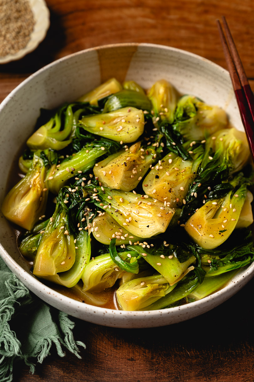 Honey-Ginger Bok Choy Stir-Fry with Light Teriyaki