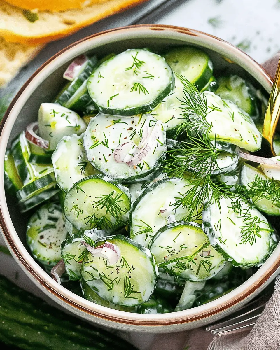Cucumber-Dill Salad with Lemon-Tahini Dressing