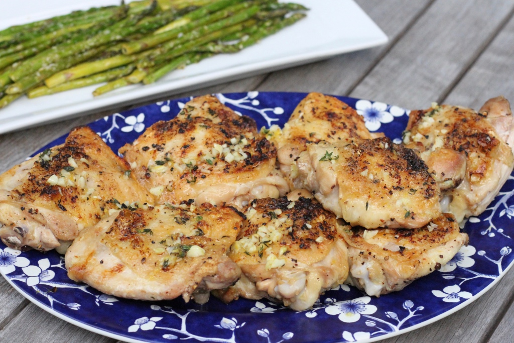 Lemon-Thyme Roasted Chicken with Asparagus