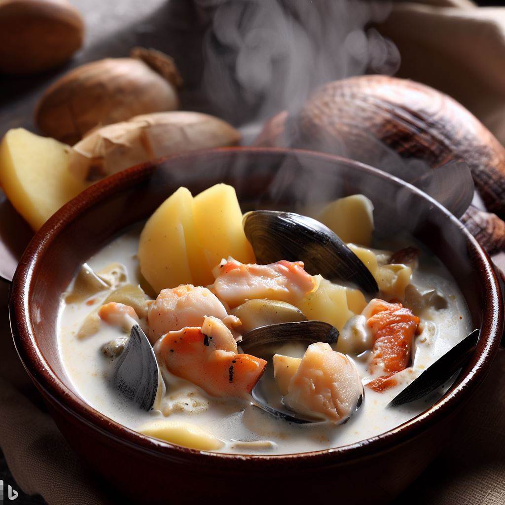 Smoked Seafood Chowder with Local Clams and Potatoes