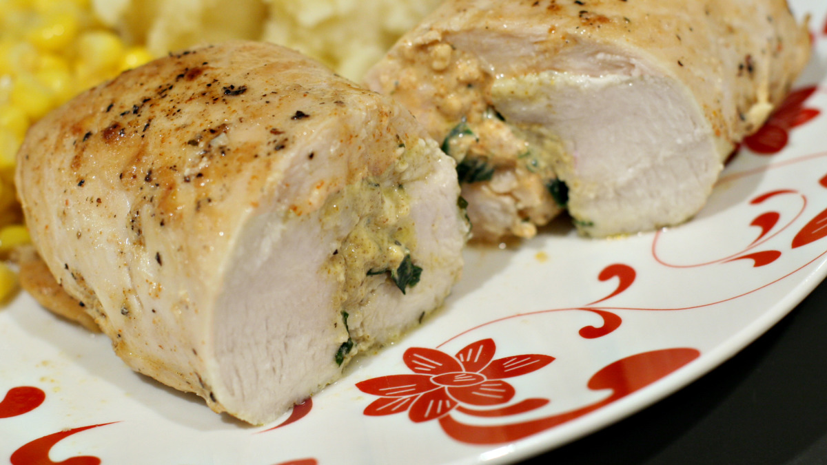 Olive and Feta Stuffed Chicken Breast with Sumac