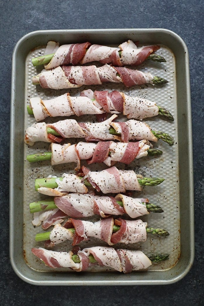 Sheet Pan Bacon-Wrapped Asparagus with Lemon Zest