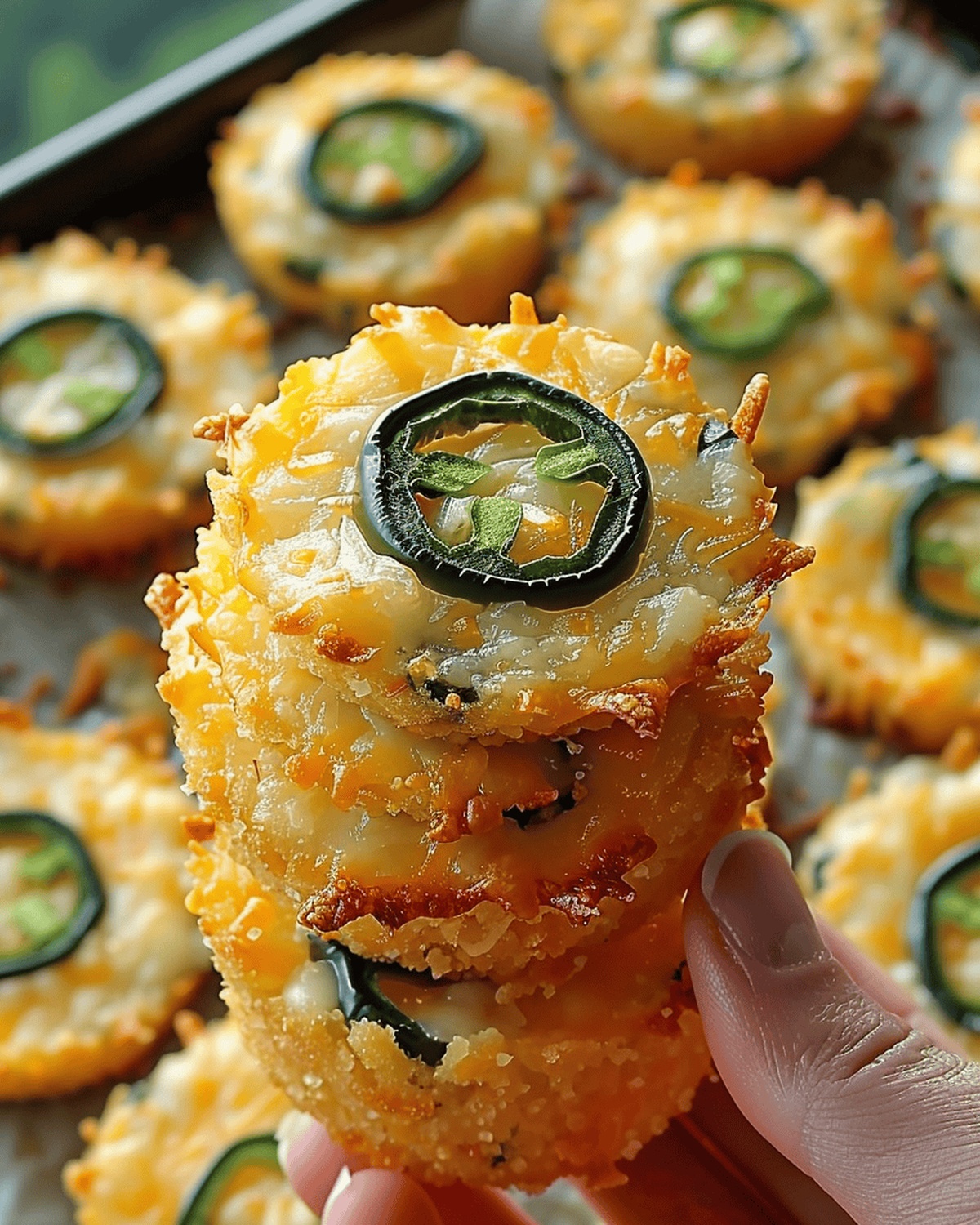 Cheese Ring Bites with Jalapeño and Chives