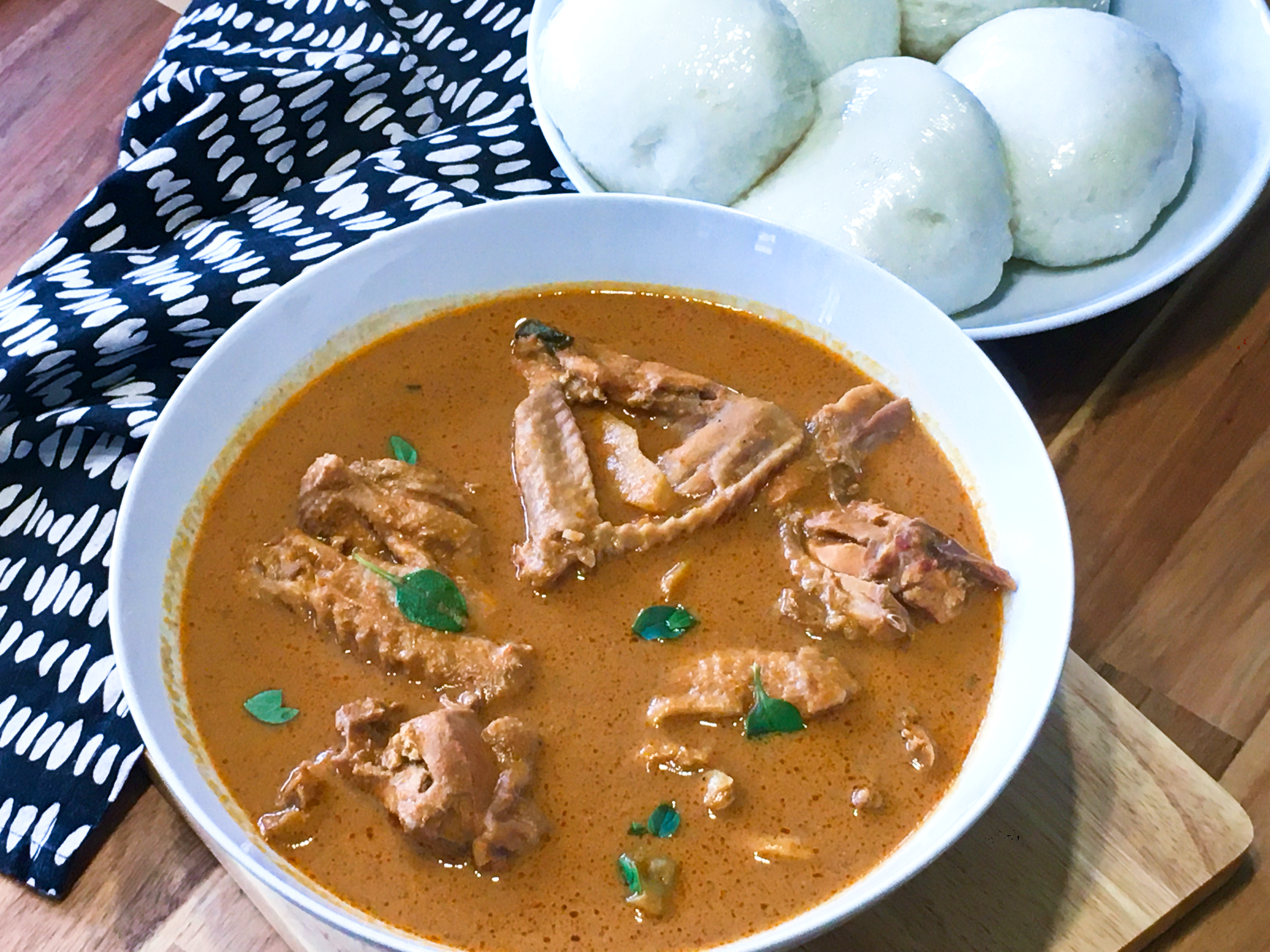 Groundnut Soup with Chicken and Spinach