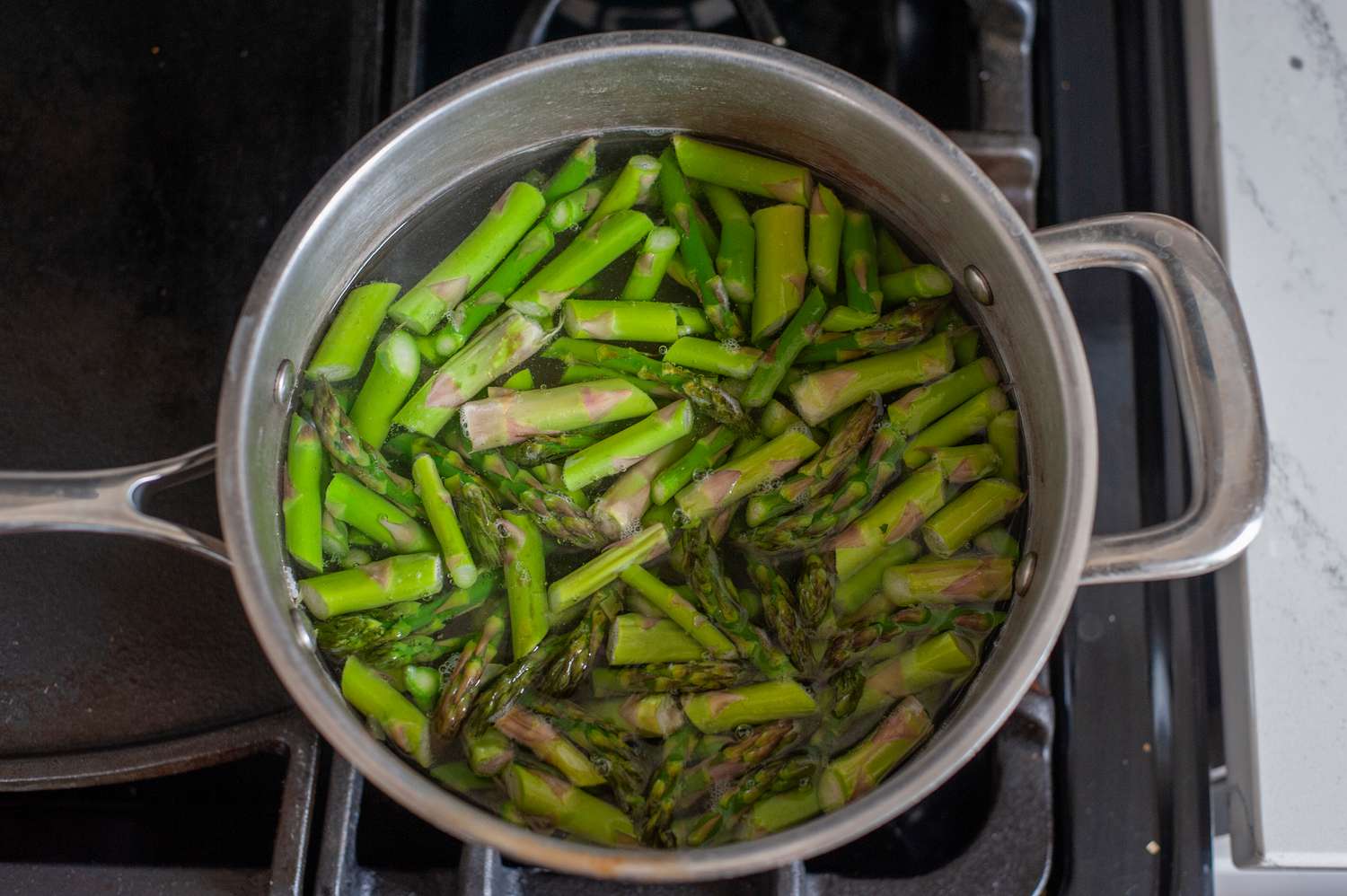 Poached Asparagus in Clear Vegetable Broth