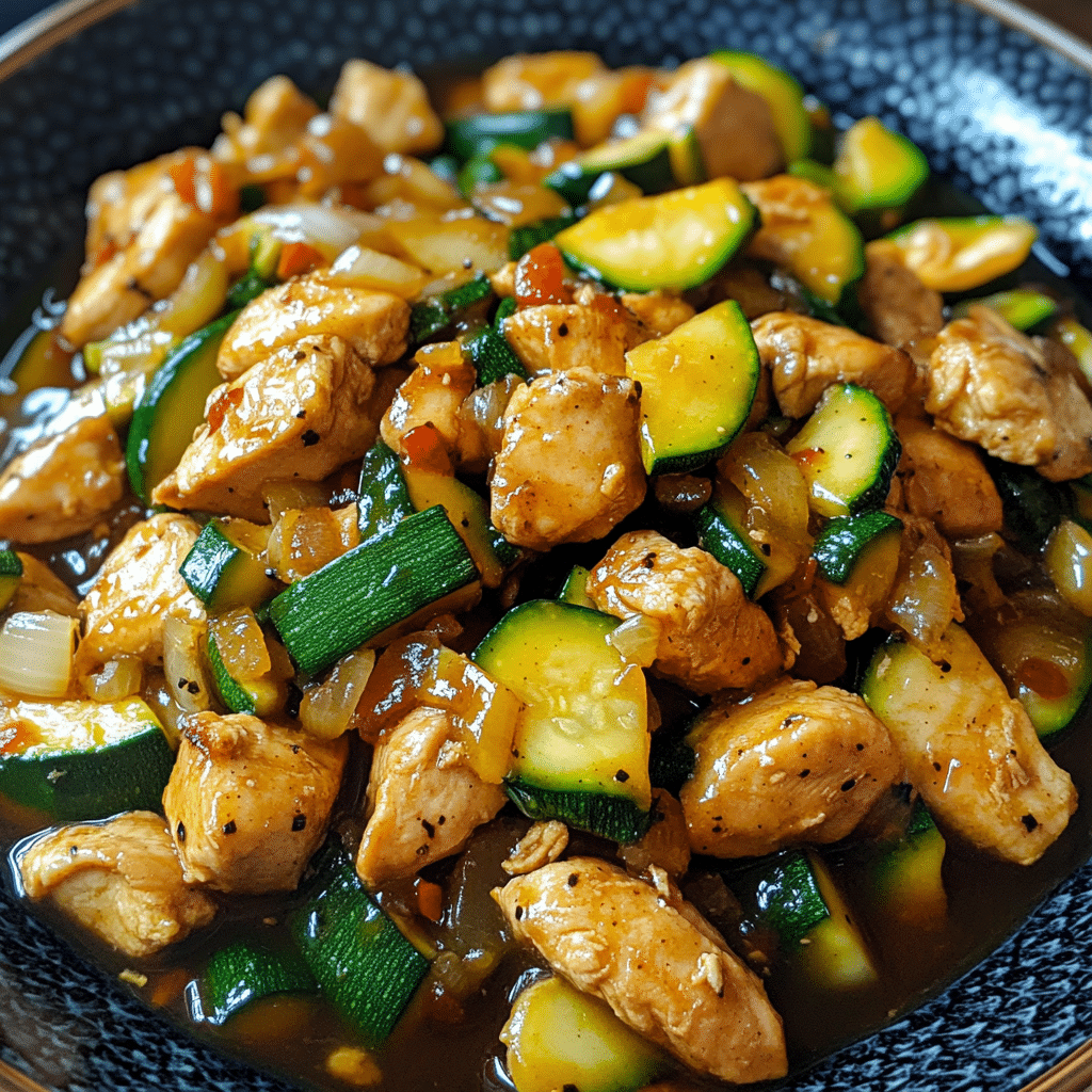 Stir-Fried Chicken with Zucchini and Bell Peppers