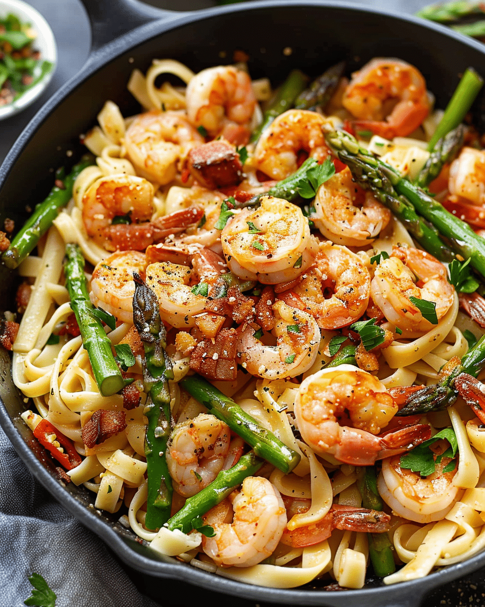 Balsamic-Glazed Shrimp and Asparagus Pasta