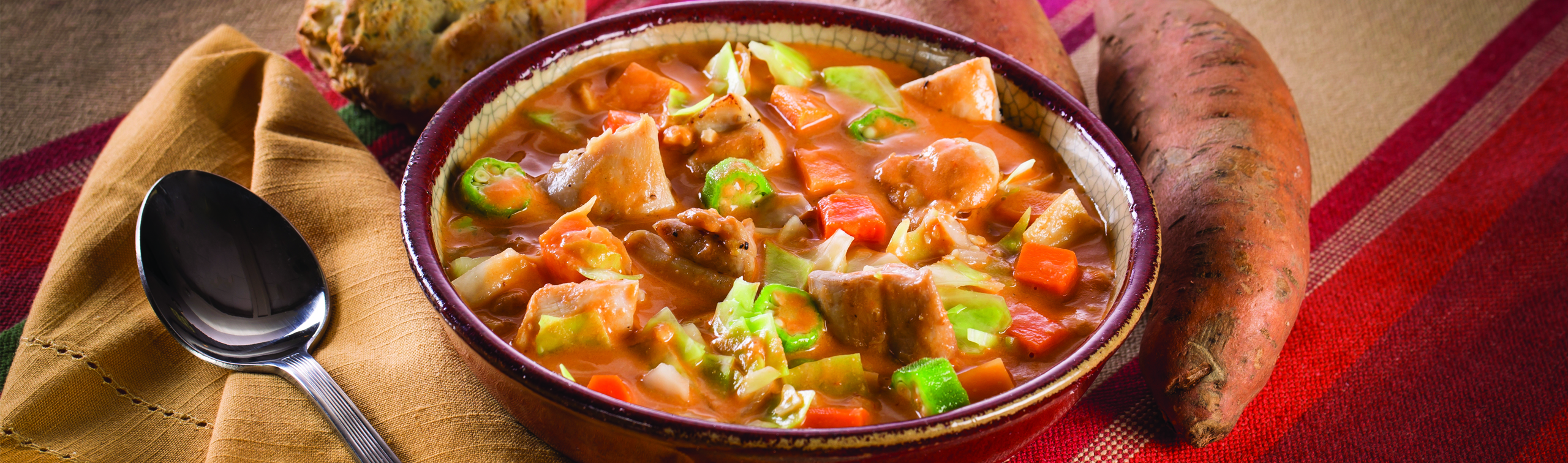 Chicken and Peanut Stew with Okra