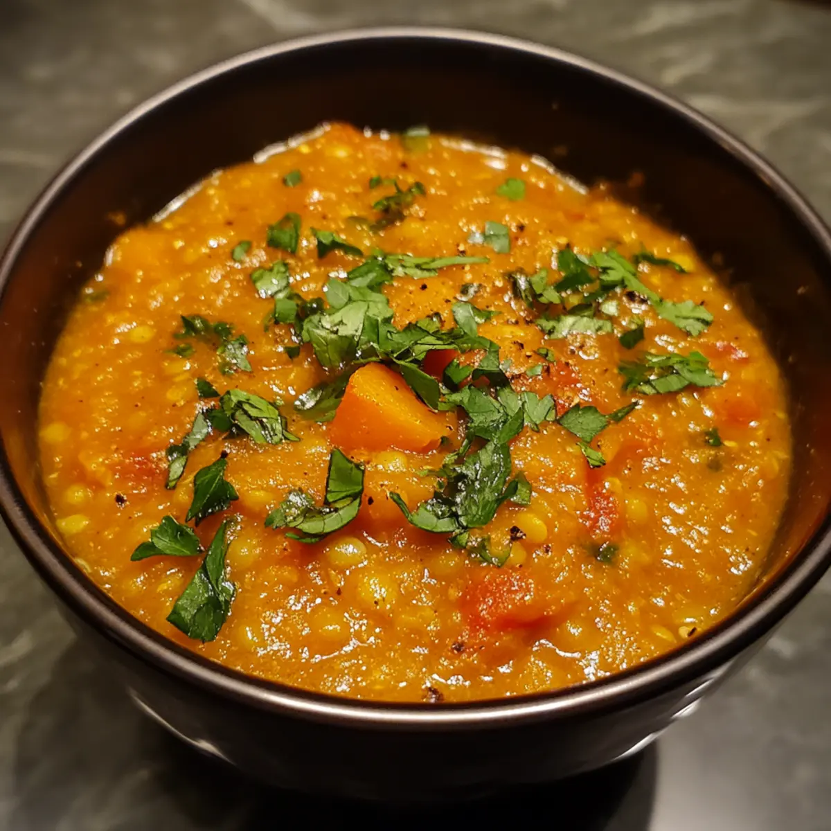 Jaggery-Spiced Sweet Potato and Lentil Soup