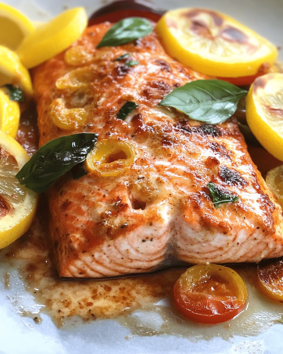 Harissa-Rubbed Salmon with Lemon and Olives