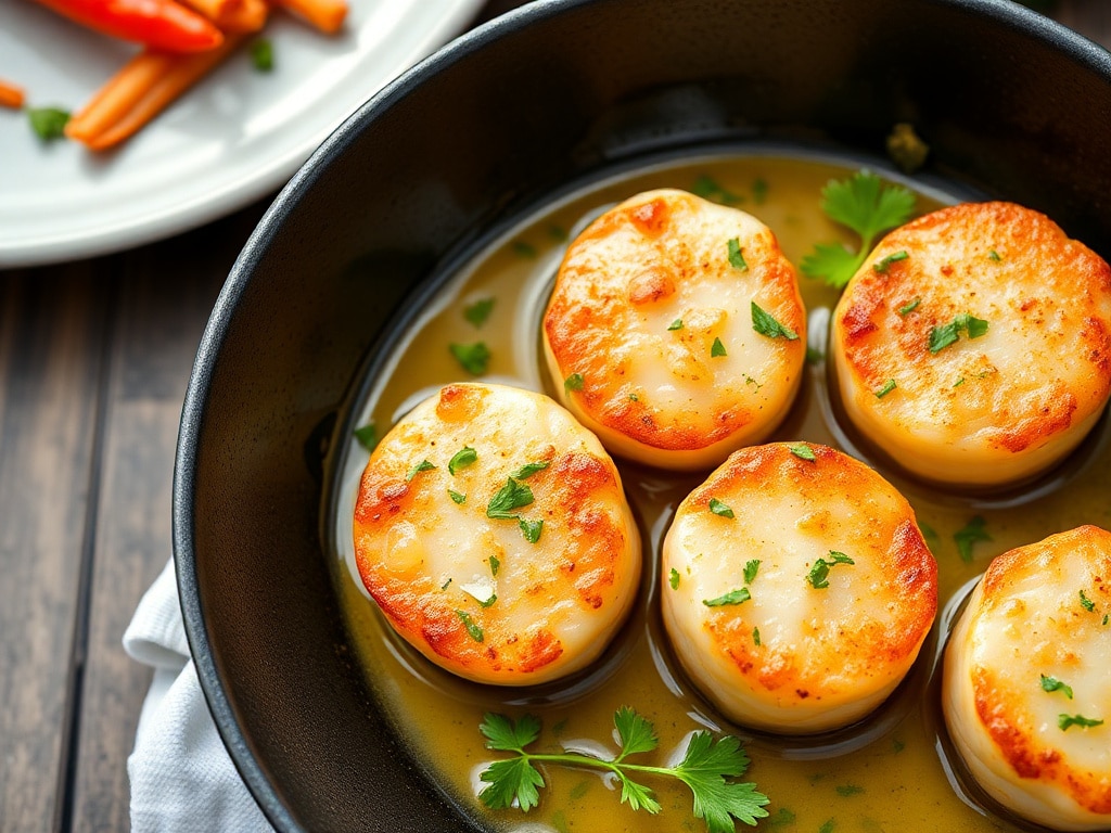 Pan-Seared Scallops with Garlic and Parsley