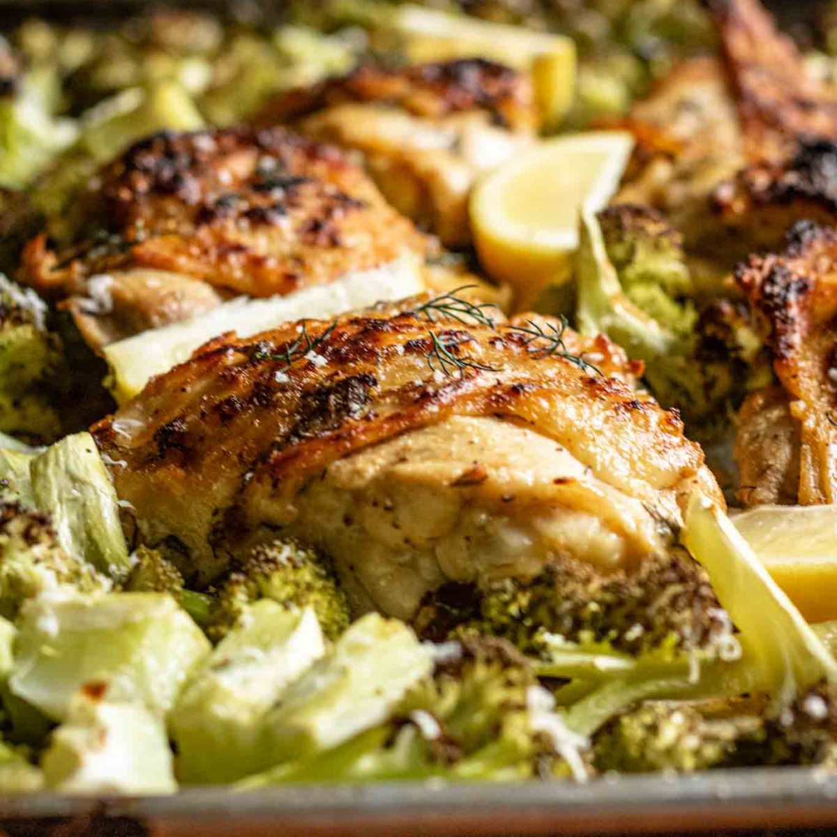 Sheet Pan Lemon-Dill Chicken with Broccoli