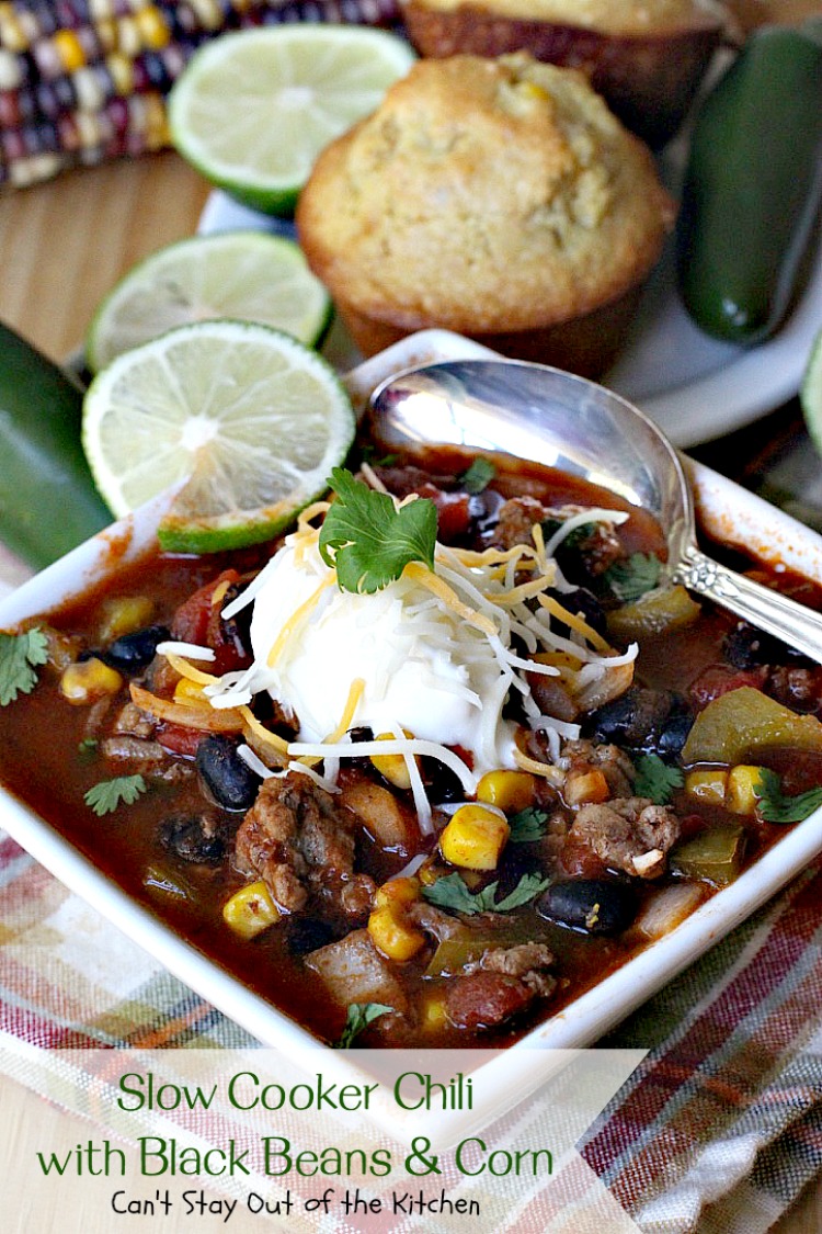 Slow Cooker Smoky Corn and Black Bean Chili