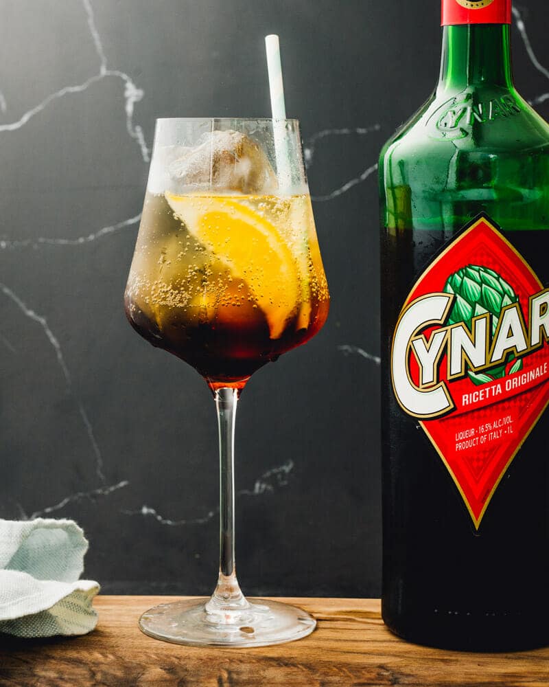 Cynar Spritz with Orange Zest