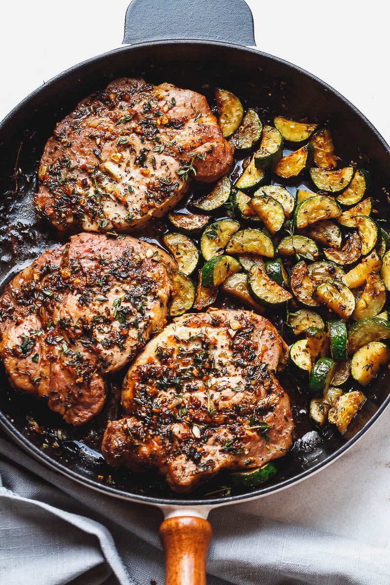 Herb-Roasted Pork Chops with Garlic-Infused Butter