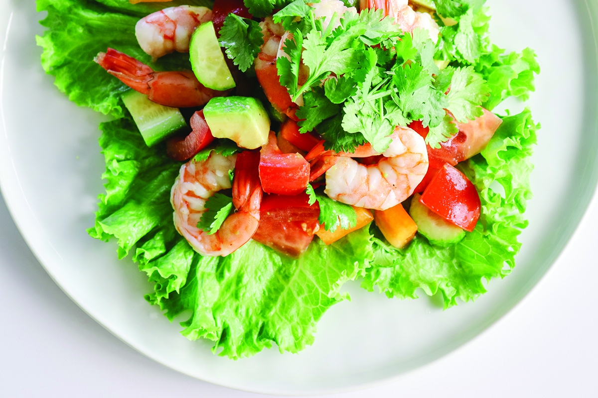 Lime-Cilantro Shrimp and Avocado Salad with Cucumber