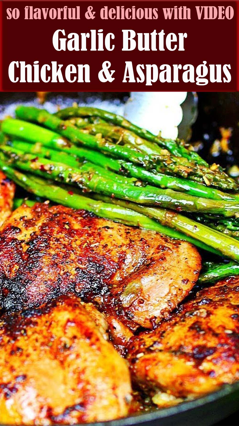 Pan-Seared Chicken with Garlic Butter and Roasted Asparagus