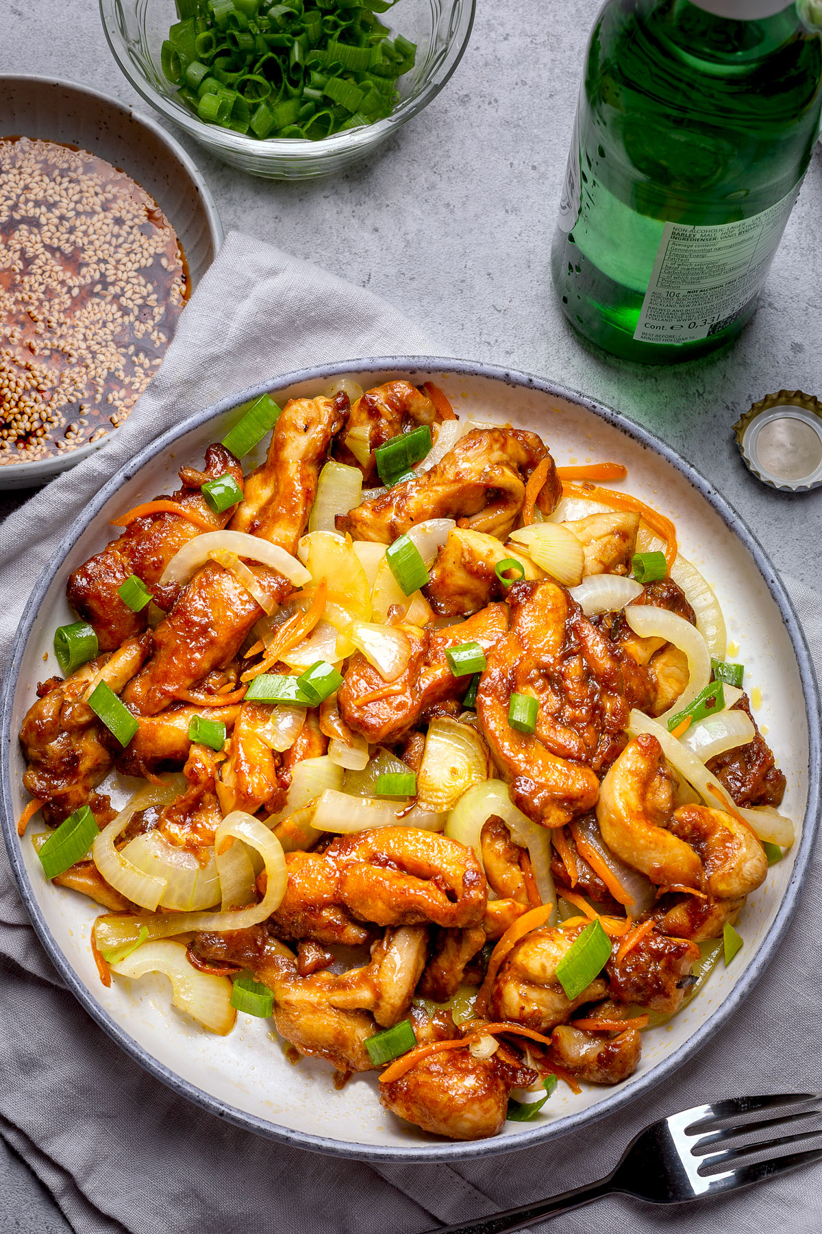 Stir-Fried Chicken with Sesame and Scallions