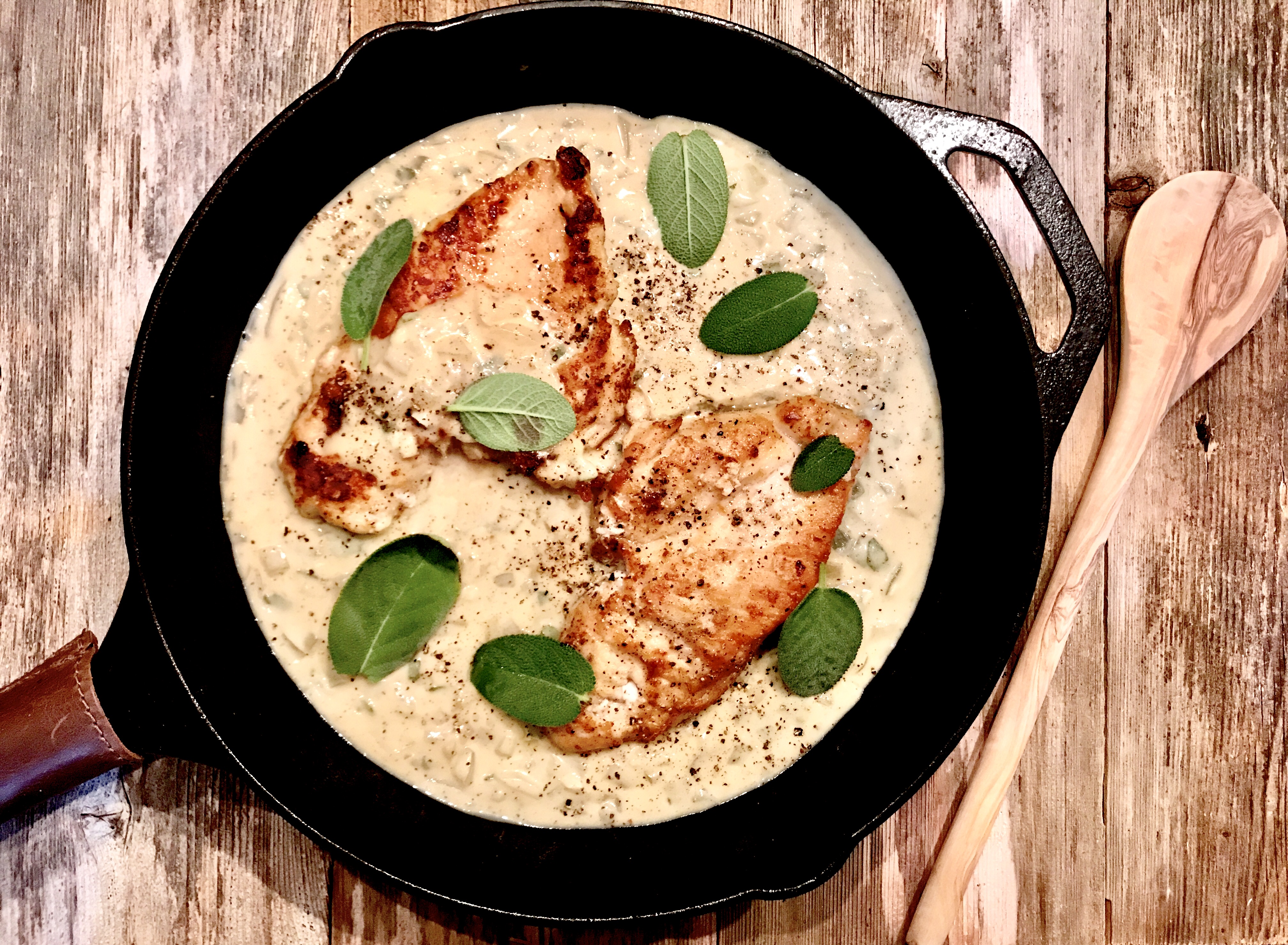 Pan-Seared Sage Chicken with Shallot Sauce