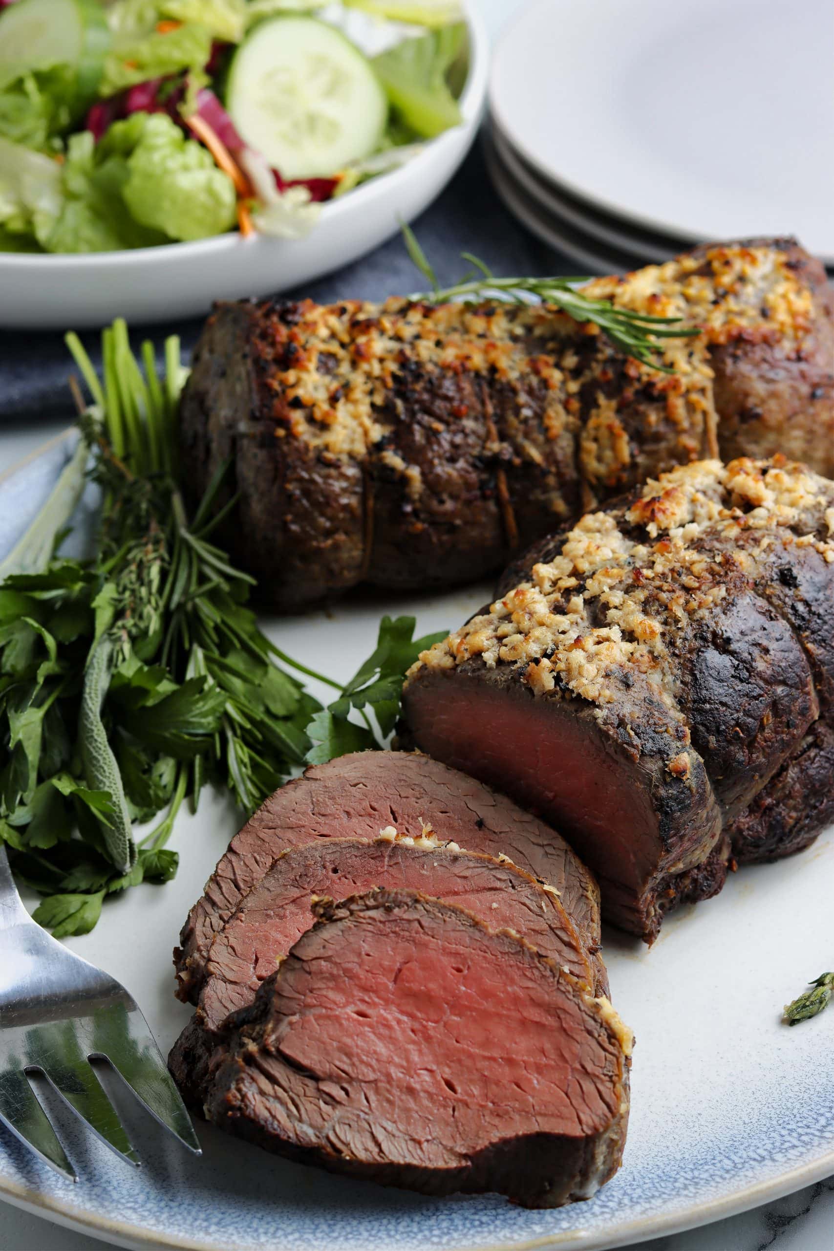 Cumin-Crusted Beef Tenderloin with Roasted Root Vegetables