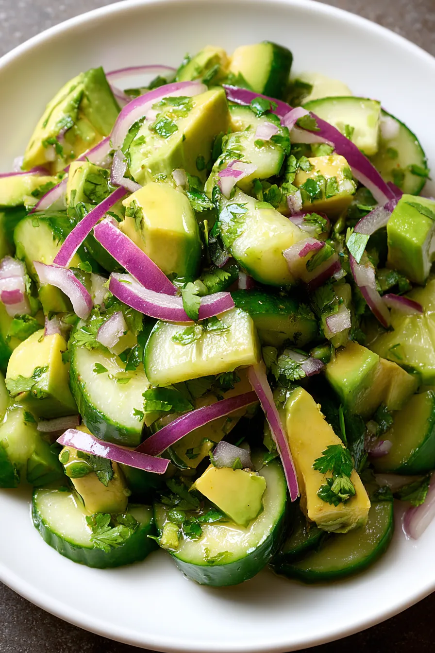Cucumber-Lemon Avocado Salad with Coconut Water Dressing