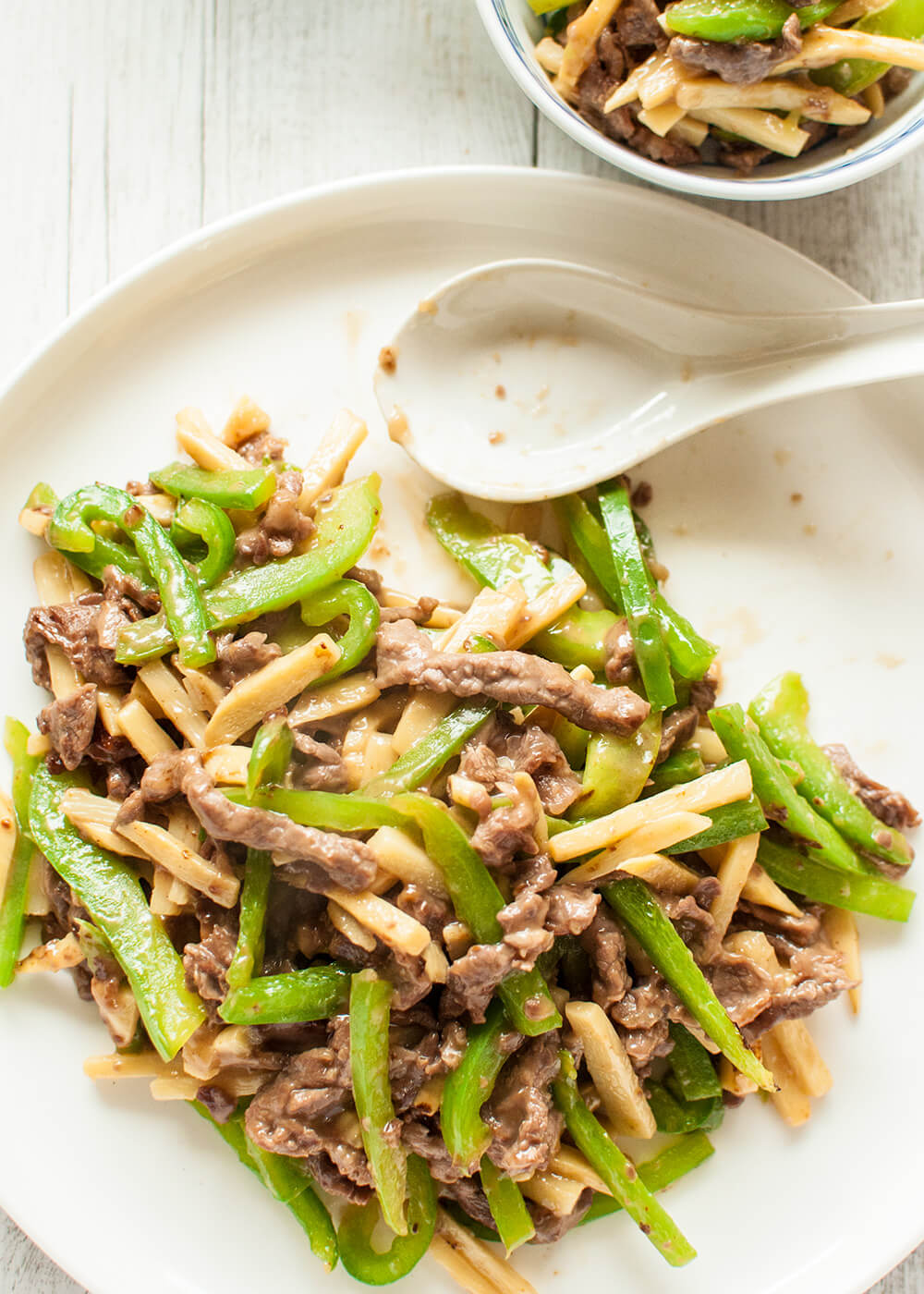 Stir-Fried Bamboo Shoots with Dried Chilies and Soy Sauce