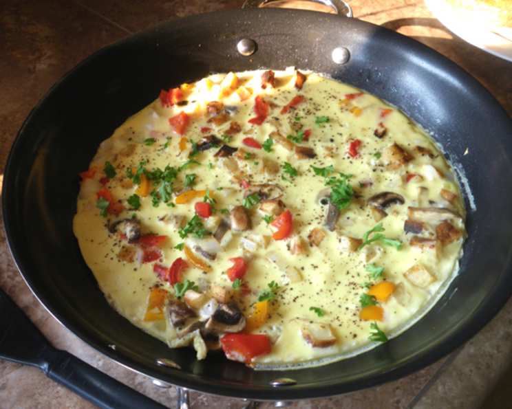Potato and Onion Omelet with Herbs