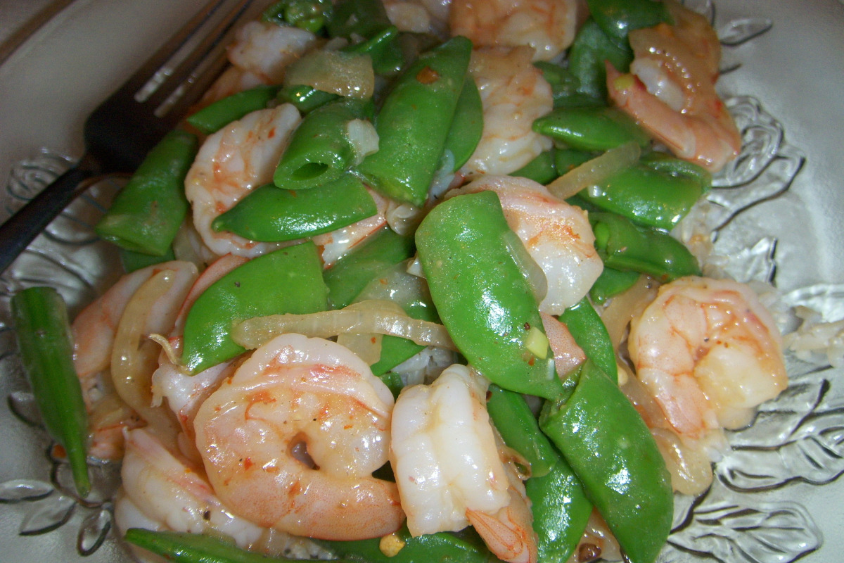 Snap Pea and Shrimp Stir-Fry with Honey-Soy Glaze