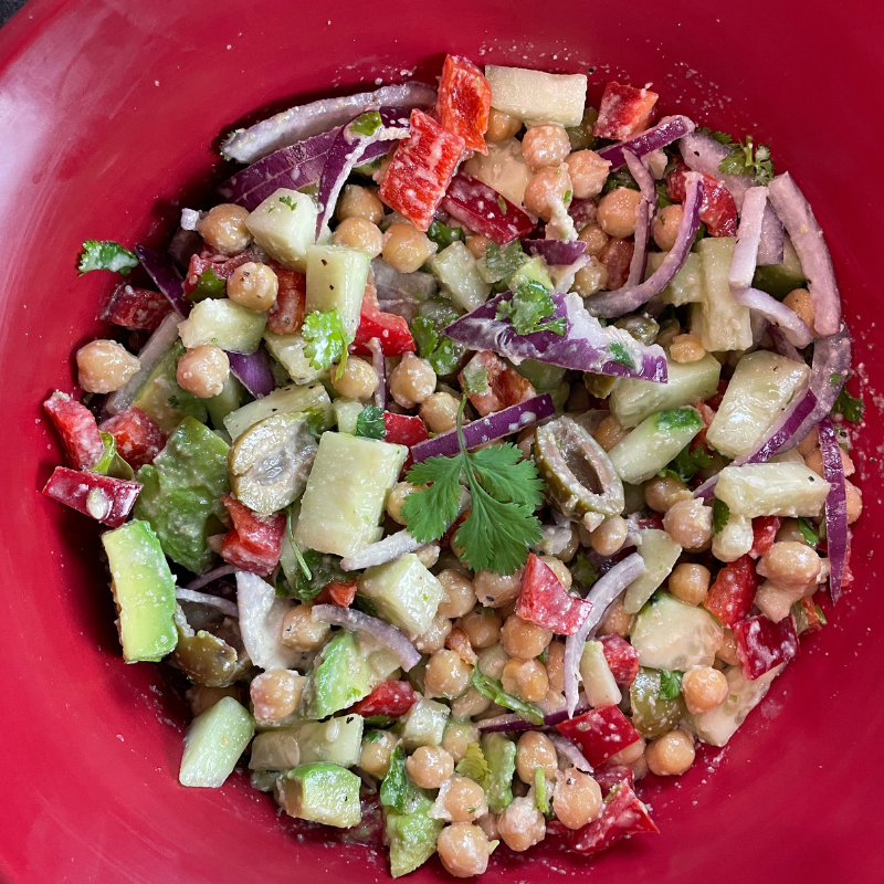 Cucumber-Dill Chickpea Salad with Lemon-Tahini Dressing