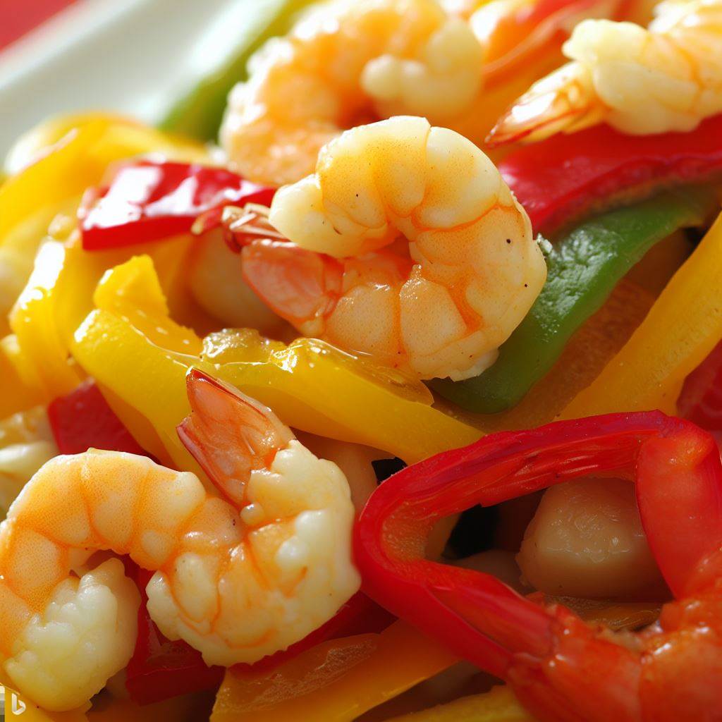 Stir-Fried Shrimp with Bell Peppers and Zucchini