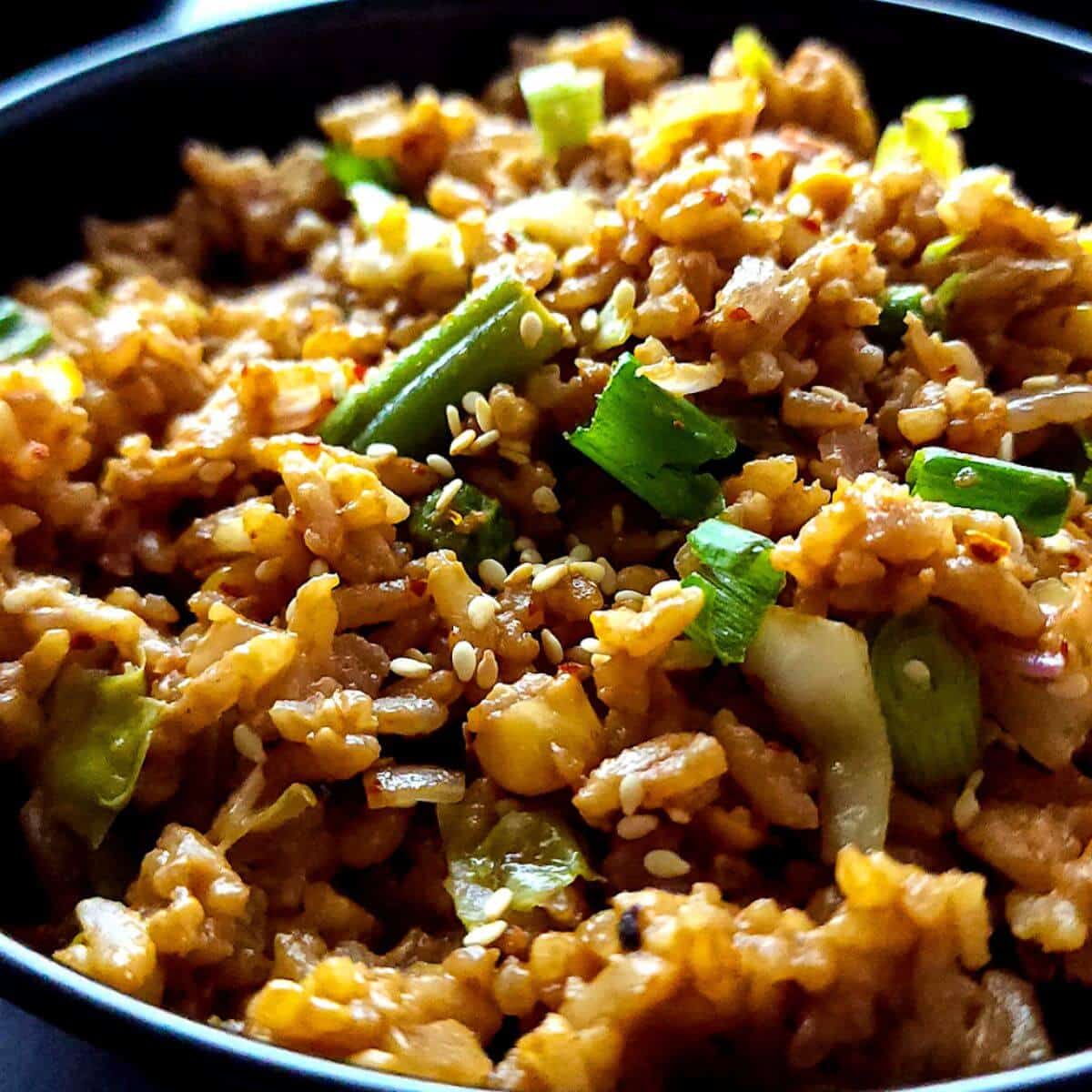 Tomato-Vegetable Rice with Peanut Butter